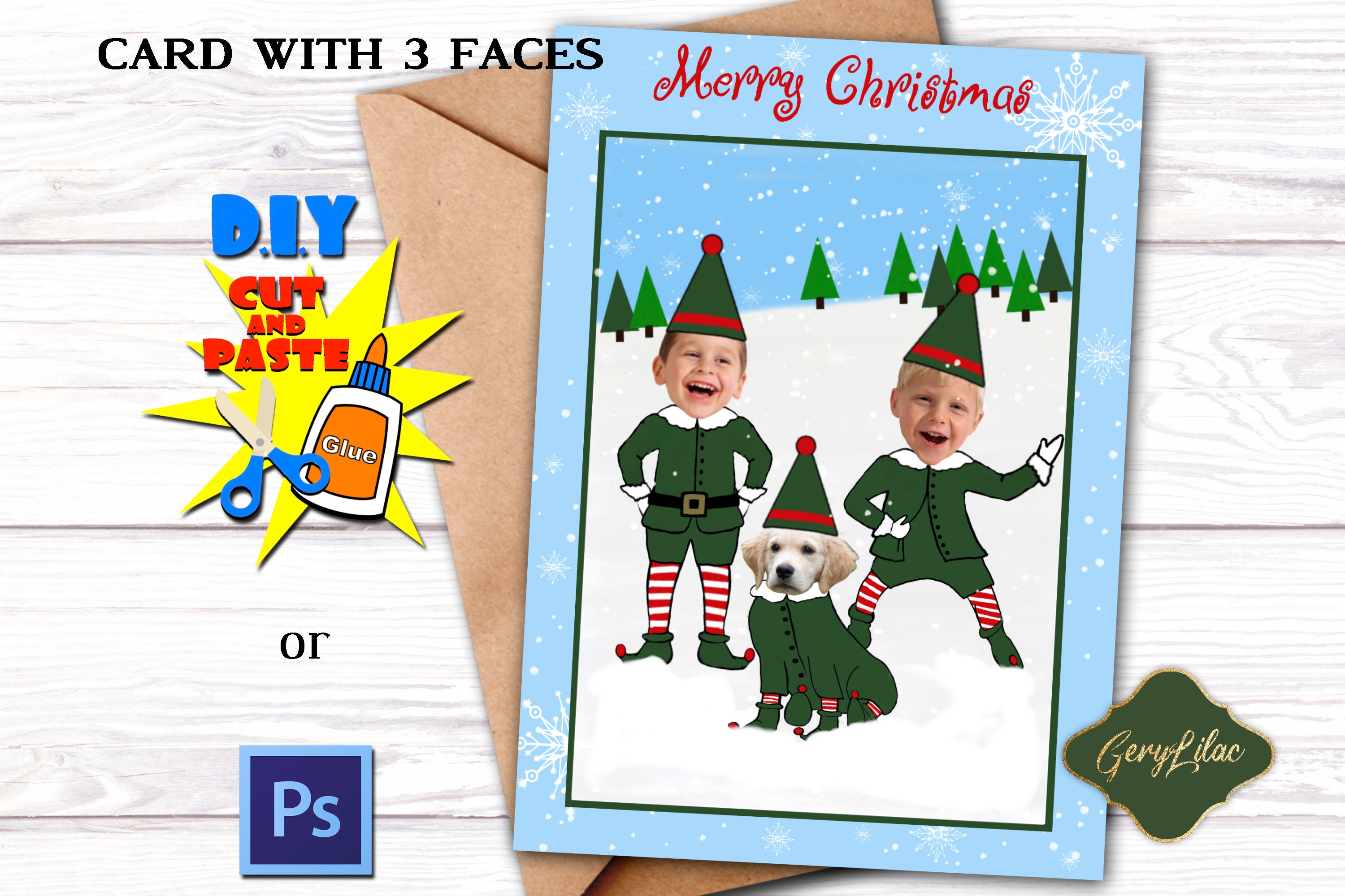 Funny Family Christmas Card, DIY Card, Elf Card Printable, Card ...