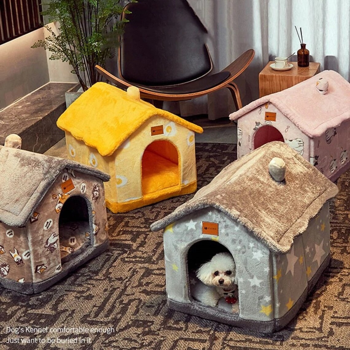 Foldable Dog House Kennel Bed Mat For Small Medium Dogs Cats image 0
