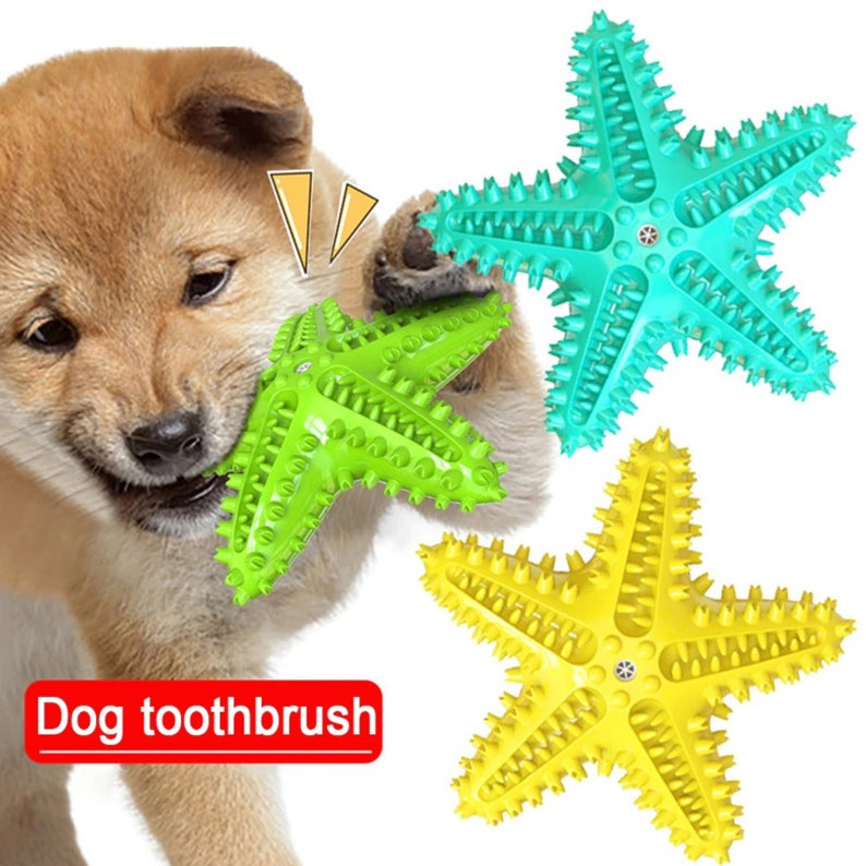 Dog Toys Pet Molar Tooth Cleaner Brushing Stick Starfish Chew image 0