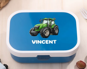 Personalisierte Brotdose mit Traktor-Motiv Mepal Campus - Perfekt für Schule und Kindergarten - Lunchbox mit Name - individuell für Kinder