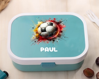 Personalisierte Brotdose mit Fußball-Motiv Mepal Campus - Perfekt für Schule und Kindergarten - Lunchbox mit Name - individuell für Kinder