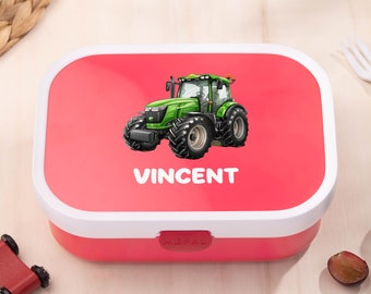 Personalisierte Brotdose mit Traktor-Motiv Mepal Campus - Perfekt für Schule und Kindergarten - Lunchbox mit Name - individuell für Kinder