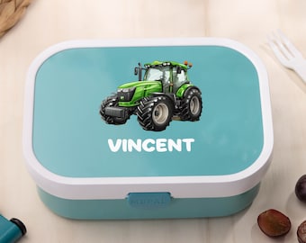 Personalisierte Brotdose mit Traktor-Motiv Mepal Campus - Perfekt für Schule und Kindergarten - Lunchbox mit Name - individuell für Kinder