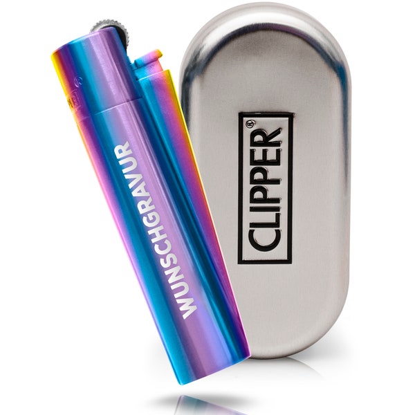 Clipper Feuerzeug mit Gravur aus Metall personalisiert gestalten | Individuell Clipper mit Gravur Set oder Box | Clipper Feuerzeuge Männer