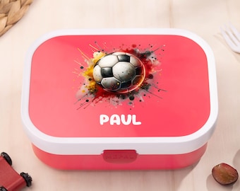 Personalisierte Brotdose mit Fußball-Motiv Mepal Campus - Perfekt für Schule und Kindergarten - Lunchbox mit Name - individuell für Kinder