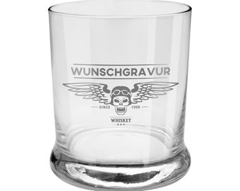 Whisky Gläser mit Gravur I Originelle Geschenkidee I Whiskey Glas mit Namen I Whiskeyglas personalisiert - Whiskeyglas mit Gravur Totenkopf
