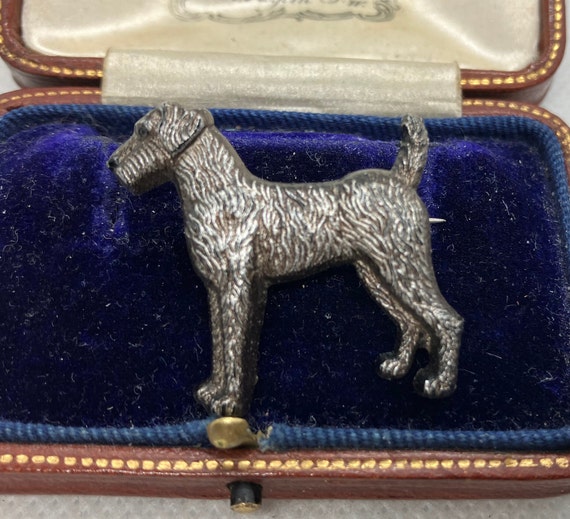 Vintage 1950s terrier dog celluloid brooch - image 1
