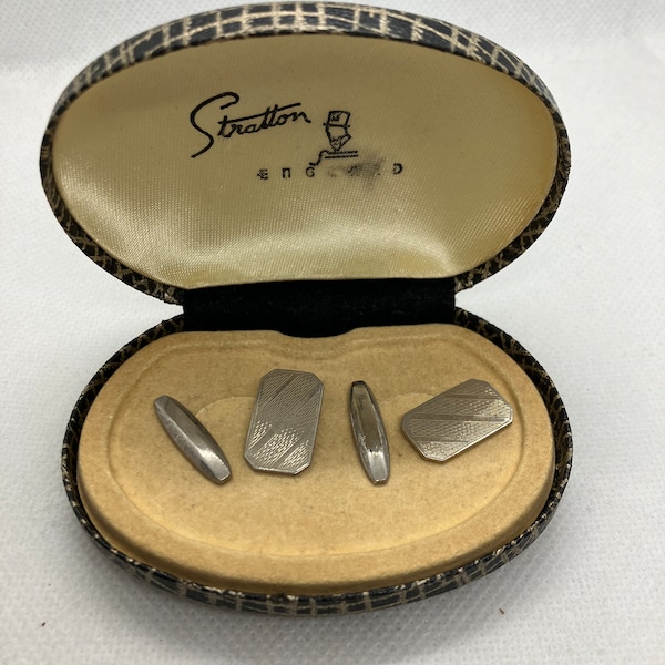 Lovely 1950s vintage abstract cufflinks by Stratton in original box