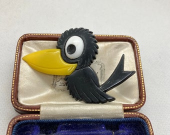 Vintage 1970s bird novelty brooch - choose your colour