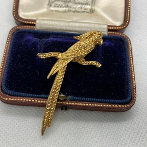 Vintage 1950s Charles Horner Staybrite large parrot cockatoo bird brooch