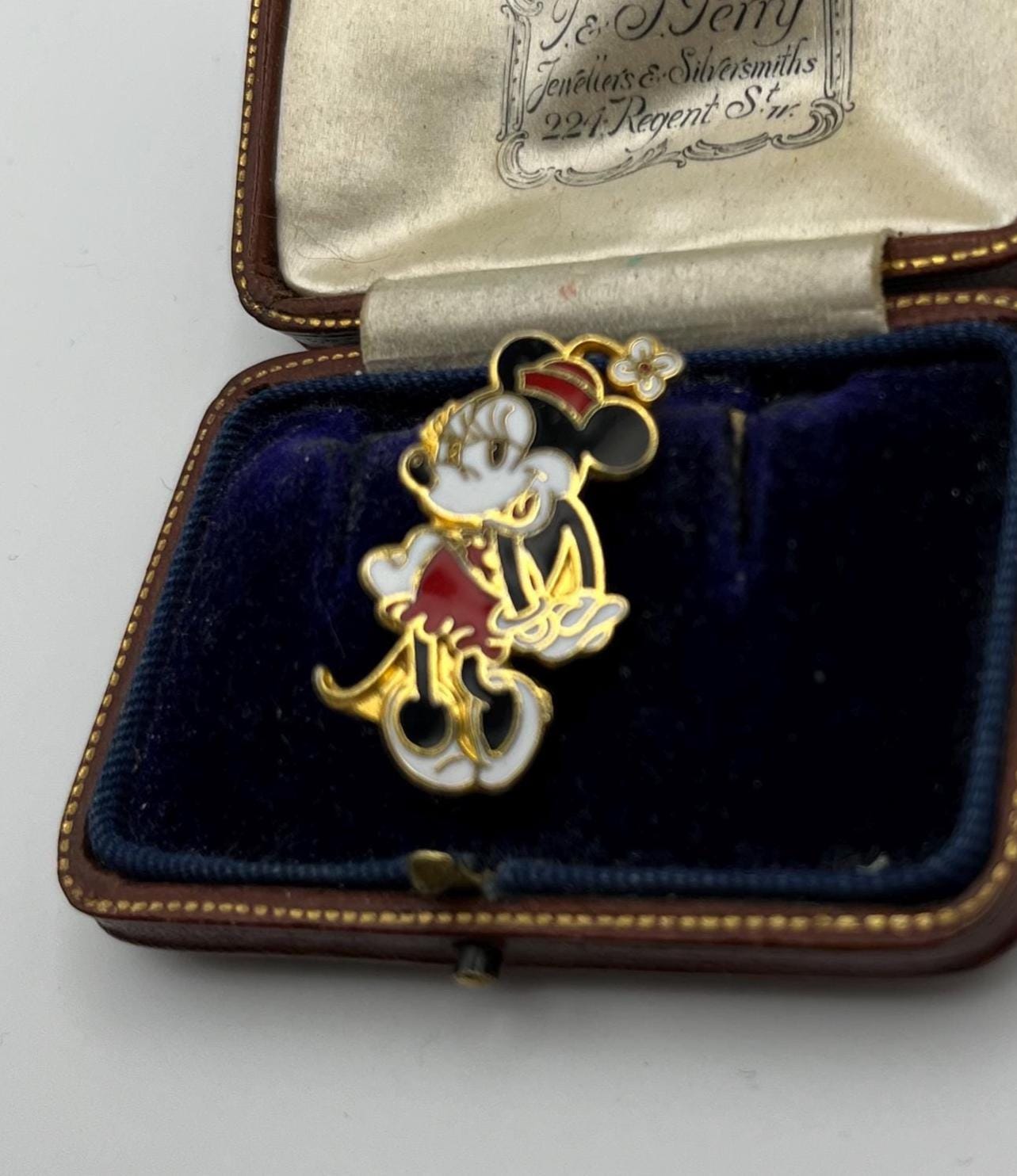 Belle broche émaillée Disney Minnie Mouse vintage des années 1980 - estampillée