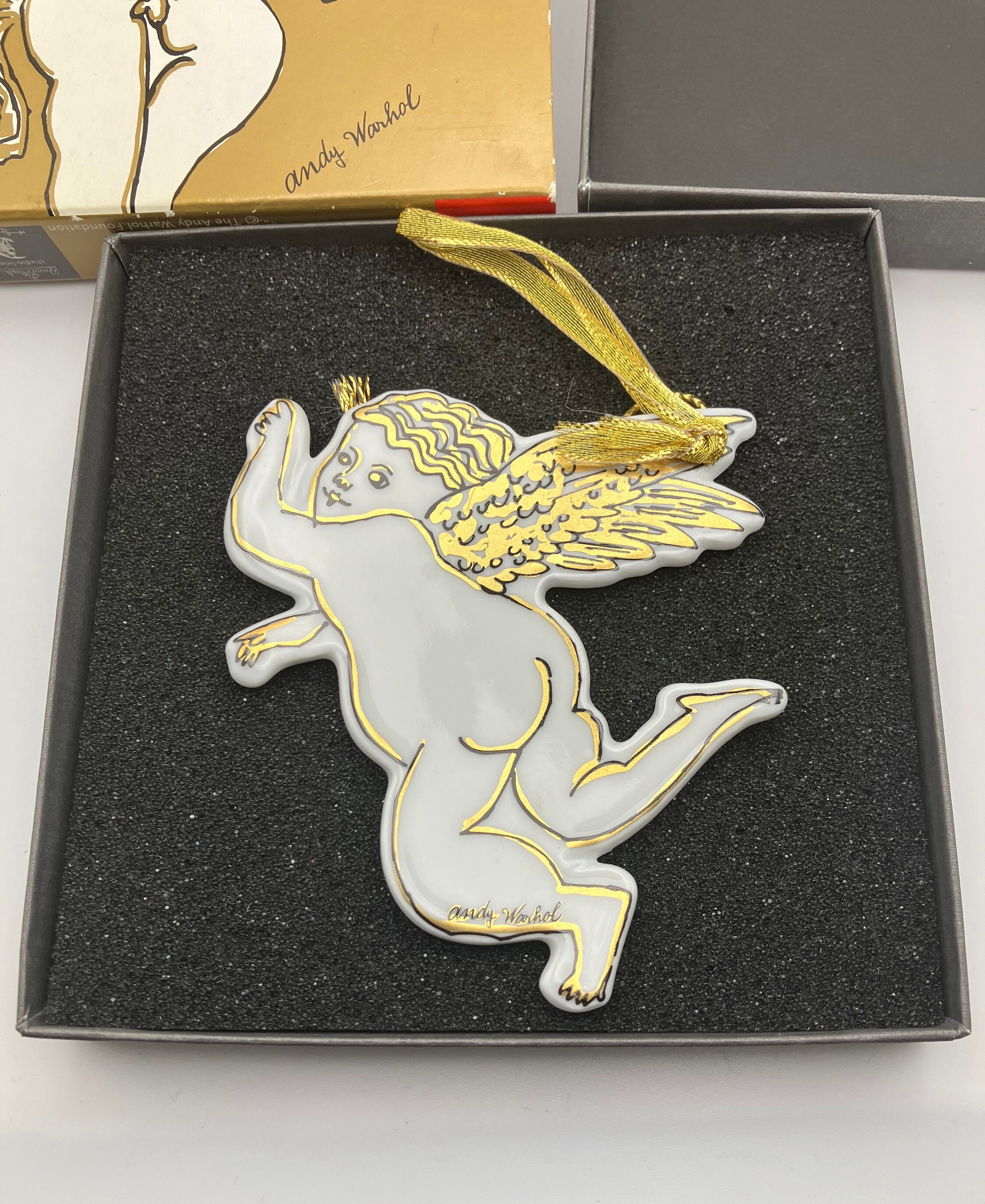Vintage Andy Warhol Cherub or Angel Hanging Decoration From Golden