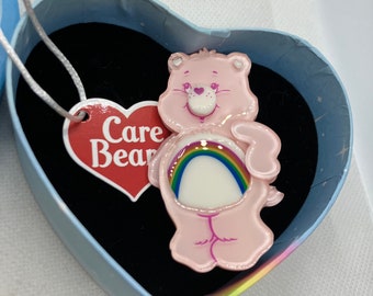 Vintage 2020 Erstwilder Care Bears Cheer Bear brooch in original box