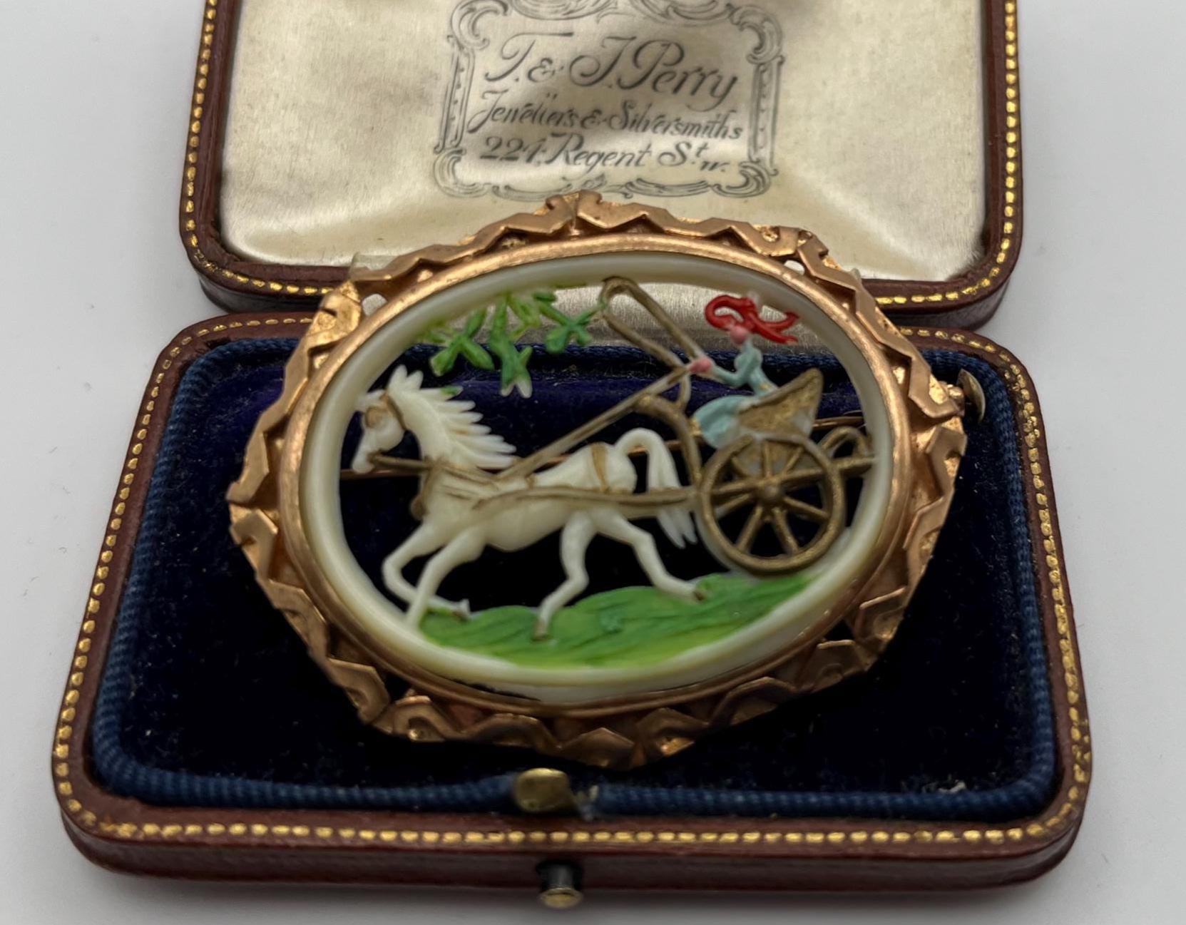 Vintage Brass Filigree Brooch w/Coral Celluloid Roses