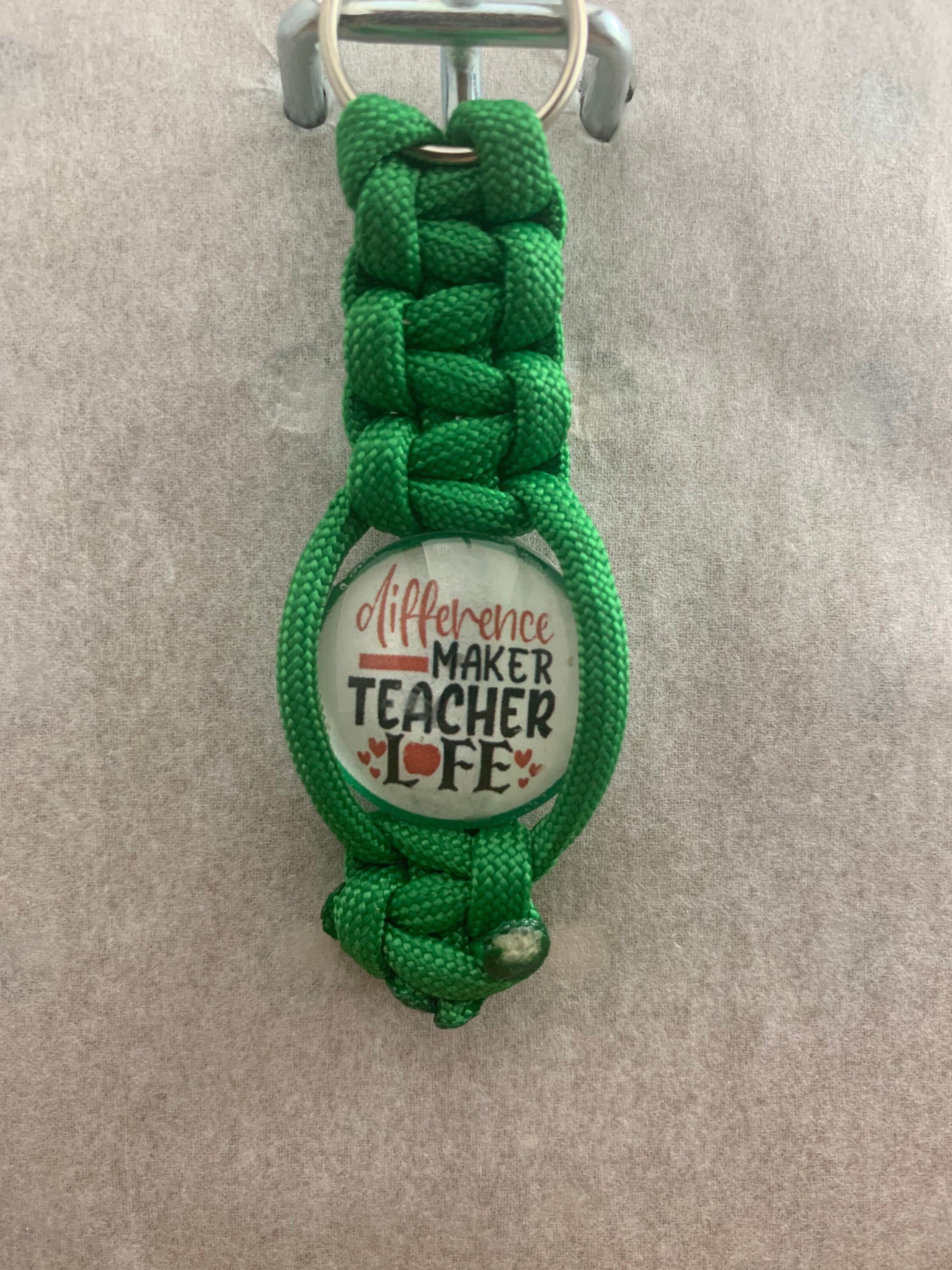 TimsParacordStore Difference Maker Teacher Appreciation Paracord Keychain