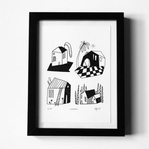 “Hameau” A5 screen printing