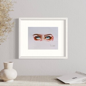 boceto de acuarela, arte de acuarela, regalo del día de San Valentín, arte de ojos imprimible, arte de ojos digital, tarjeta de felicitación, postal de acuarela, minimalista