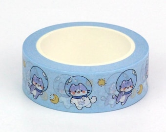 Kawaii Space Cat Washi Tape | Space Kitten  Washi Tape | 15 mm x 10 m