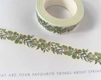 Eucalyptus Leaves Washi Tape | Botanical Washi Tape | 15 mm x 10 m