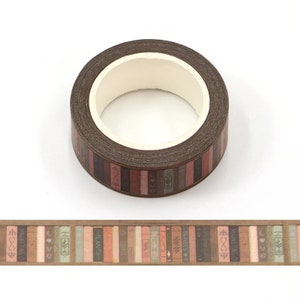 Book Shelf Washi Tape | Vintage Library Books Washi Tape 15 mm x 10 m