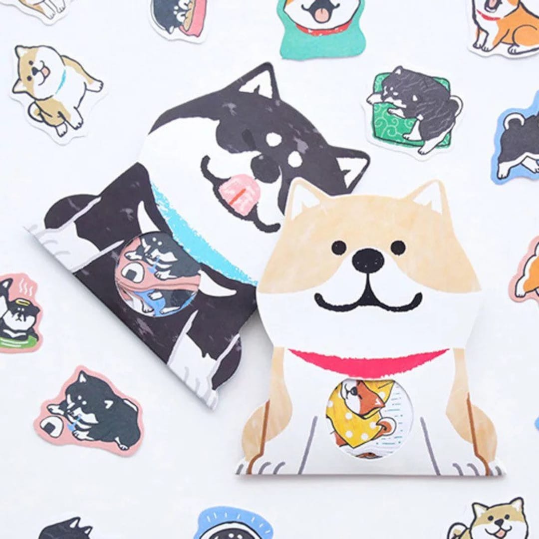 Kawaii Shiba Inu Dog Stickers Shibanban Stickers 30 Pcs Cute Sticker ...