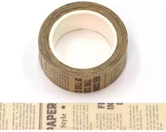 Vintage Newspaper Washi Tape | Retro Newspaper Washi Tape | Junk Journal Washi Tape 15 mm x 10 m