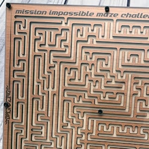 Digital Design File - Mission Impossible Maze Challenge Game - Glowforge - Laser - Engrave - SVG - PDF - 10" x 10"