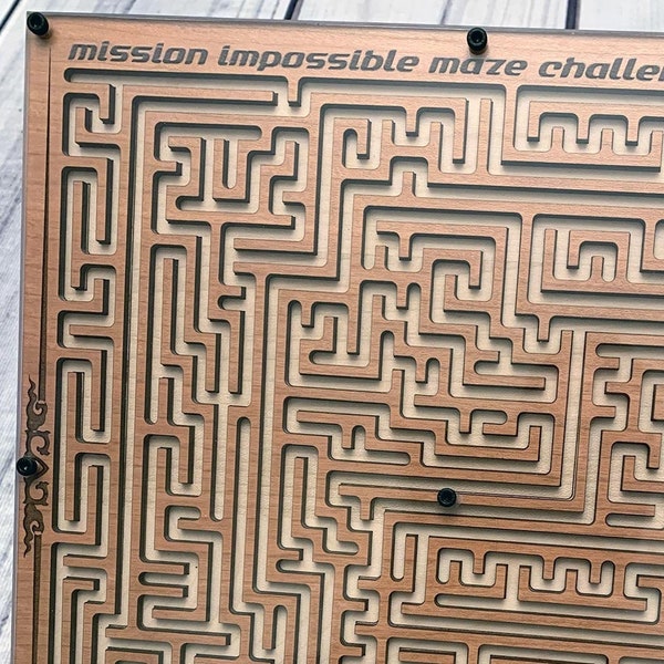 Digital Design File - Mission Impossible Maze Challenge Game - Glowforge - Laser - Engrave - SVG - PDF - 10" x 10"