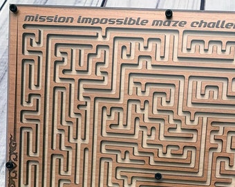 Digital Design File - Mission Impossible Maze Challenge Game - Glowforge - Laser - Engrave - SVG - PDF - 10" x 10"