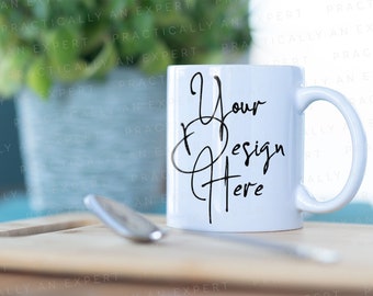 Photo Mockup - Coffee Mug Dye Sublimation | Layered PSD + JPEG | Smart Object | Preset Warp and Blur | Easily add your own image.