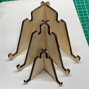 Digitaal bestand - Display Stand Set van 3 - LowProfile - Foto's Artwork Platen Borden Tegels Etc - Glowforge - Laser - CNC - Waterjet - SVG - PDF