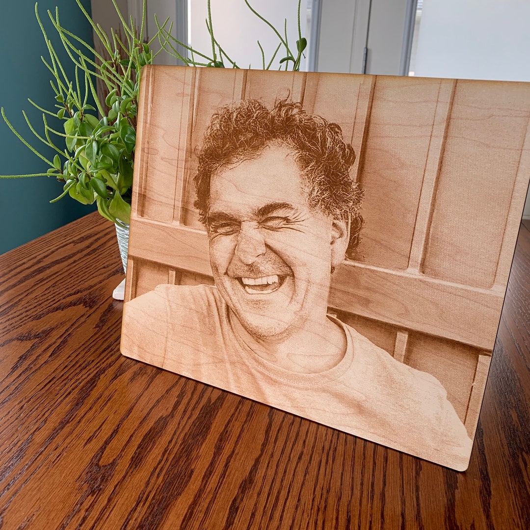 Wood Photographs. Custom Laser Engraved Wood Photos. Wood Portrait