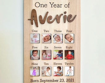 First Year Photo Board | One Year Memory Board | First Birthday Picture Board | Baby's First Birthday | Milestone Board | First Birthday