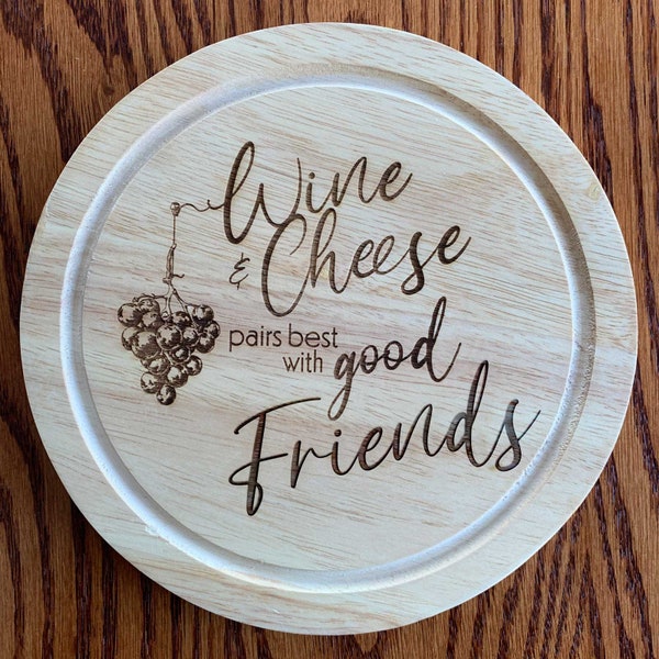 Digital Design - Wine & Cheese se marie mieux avec de bons amis - Vector | | Glowforge | laser Planche à découper | Charcuterie | Plateau de fromage