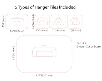 Bild Aufhänger Haken: 5 Stile, Laser Cut Dateien SVG, PDF (Digitaler Download)