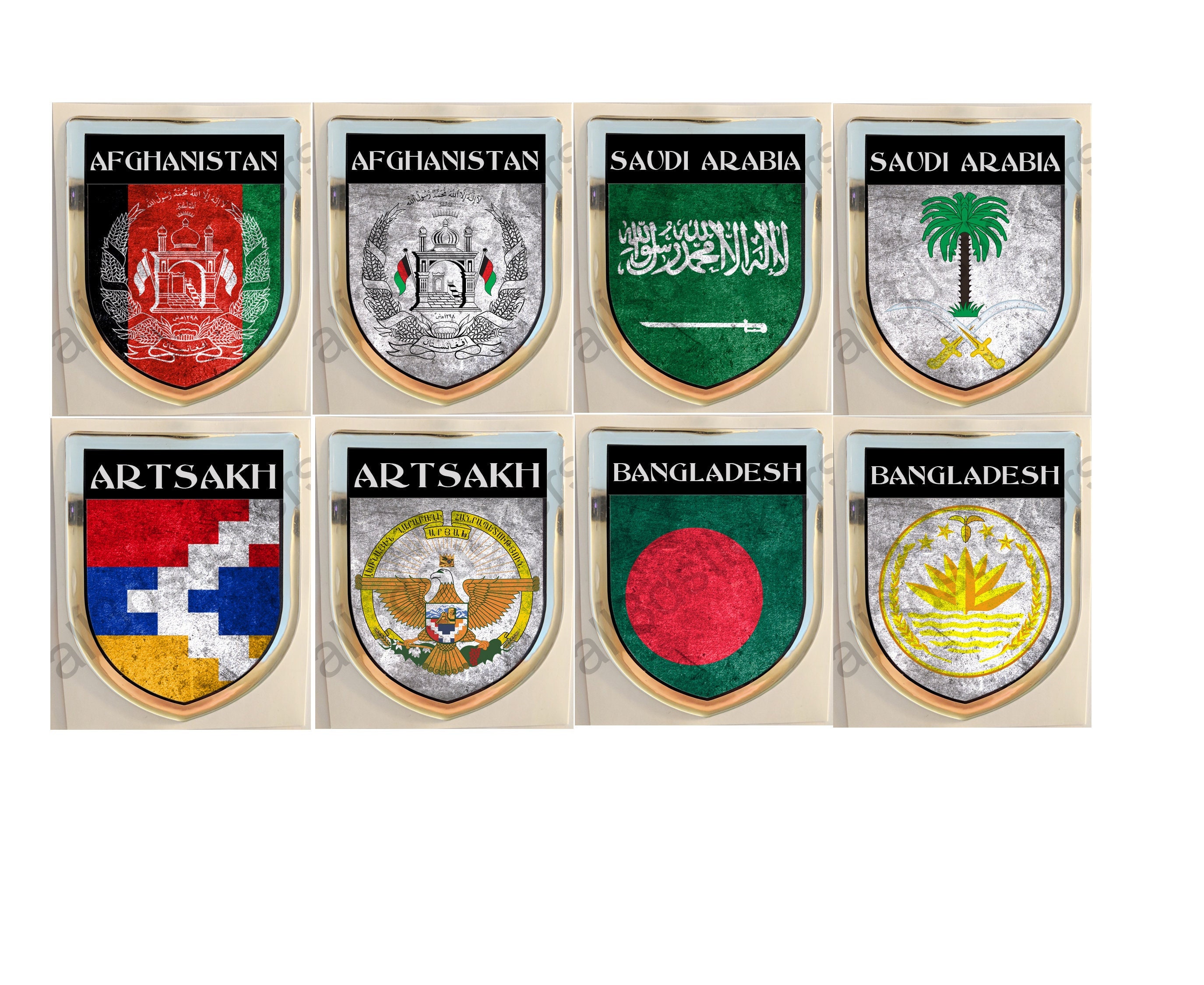 Mini Aufkleber-Pack Afghanistan Flagge – 12 Stück, 33 X 20 Mm, Selbstklebend, Aus Papier, Für Sammler & Deko