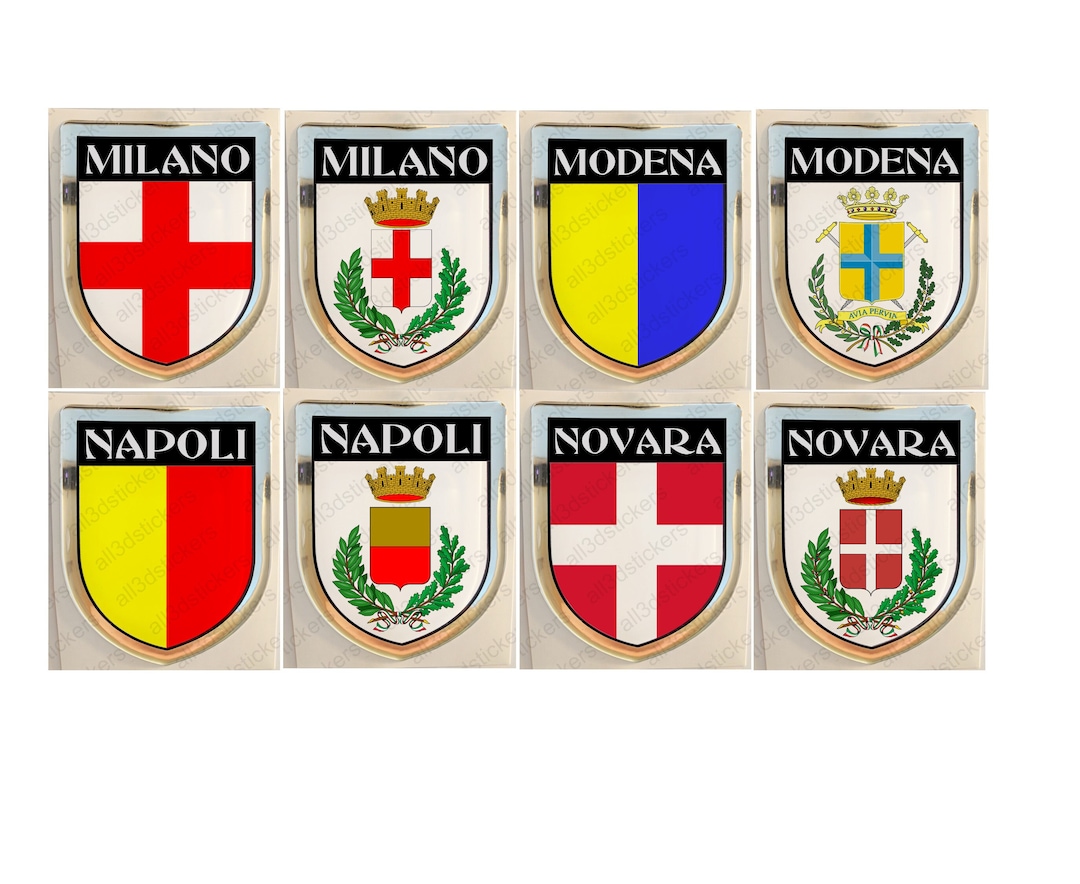Sticker Milan Modena Naples Novara Italy Coat of Arms Resin