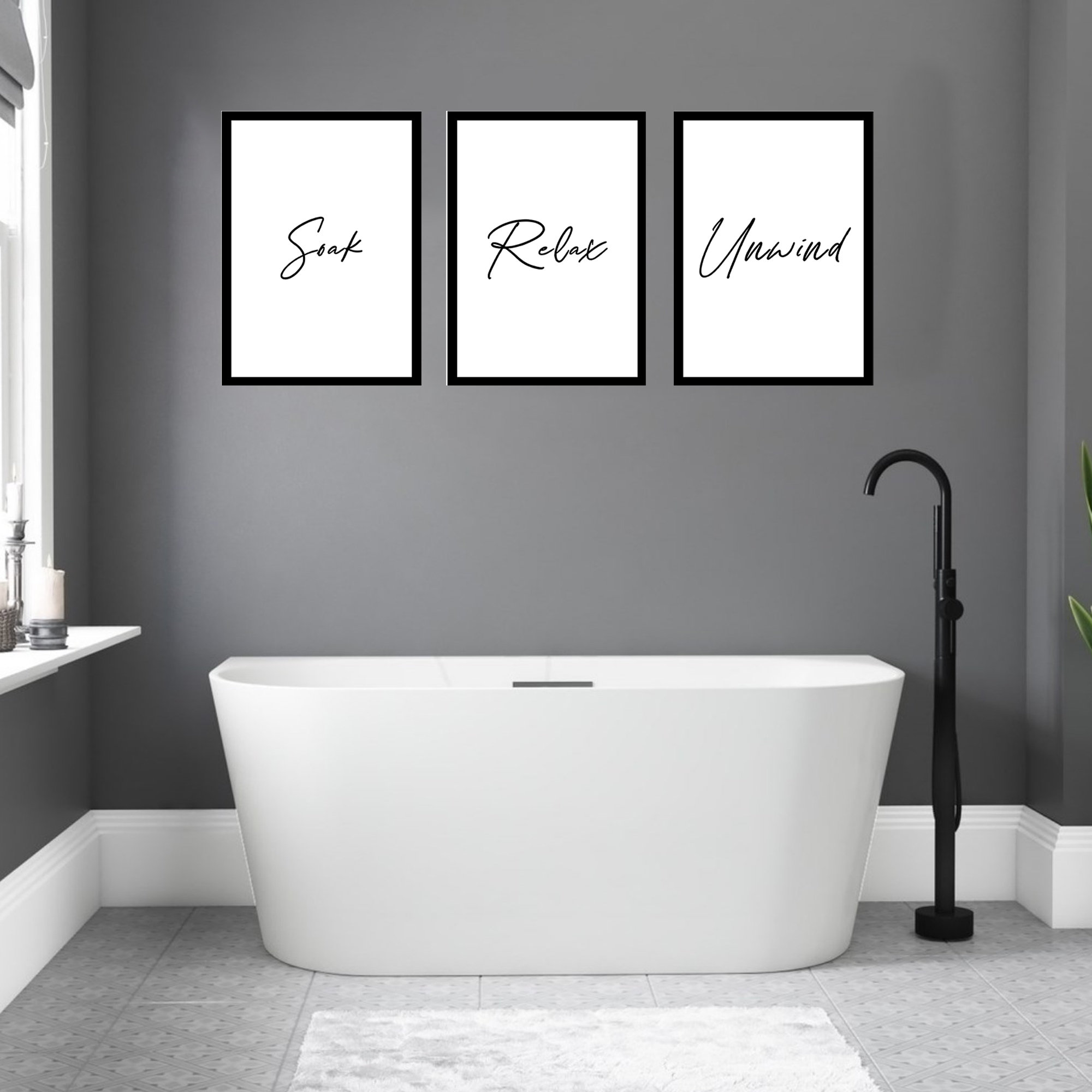 Impresión de arte de la pared del baño Conjunto de 3 | Etsy