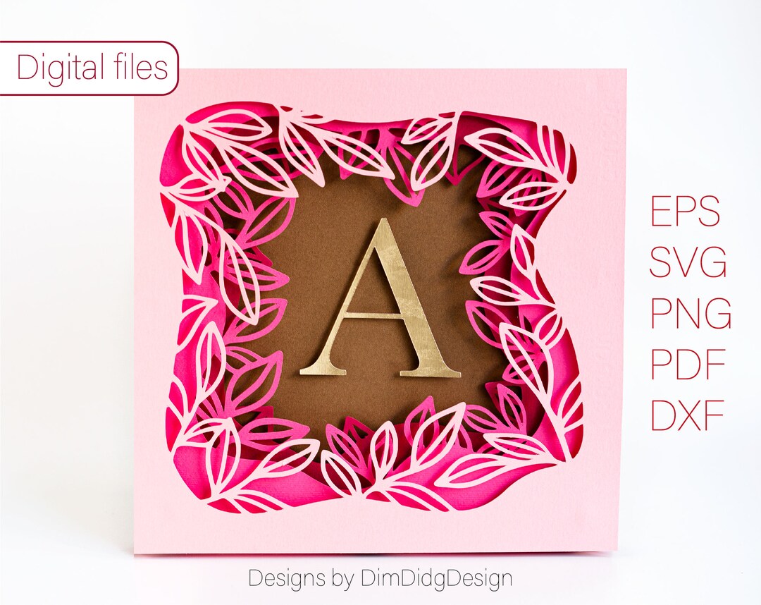 Shadow Box Svg Letter A Layered Svg 3d Box Svg Shadow Box Template ...