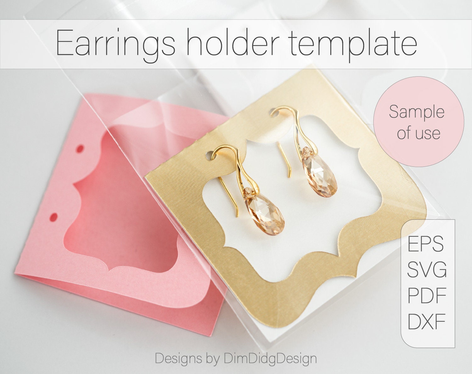 Earrings Holder Svg Earrings Holder Template Earrings Card Etsy Canada