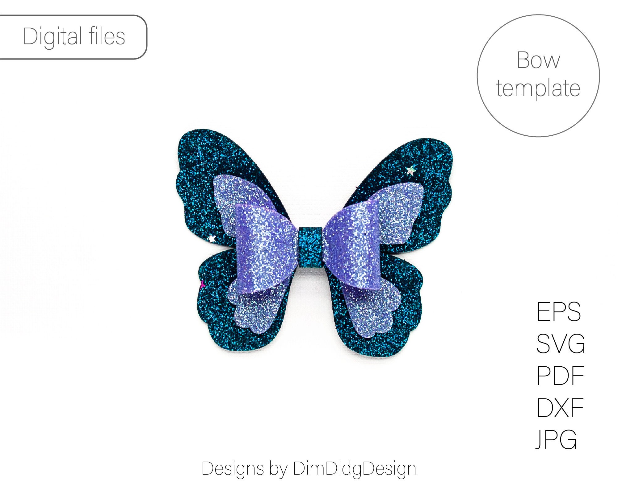 Butterfly Bow Svg Hair Bow Svg Files Hair Bow Template Svg - Etsy