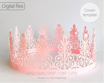 Birthday crown svg cricut Tiara svg Princess crown svg Birthday crown Princess party svg Paper crown svg crown template Party hat cut file