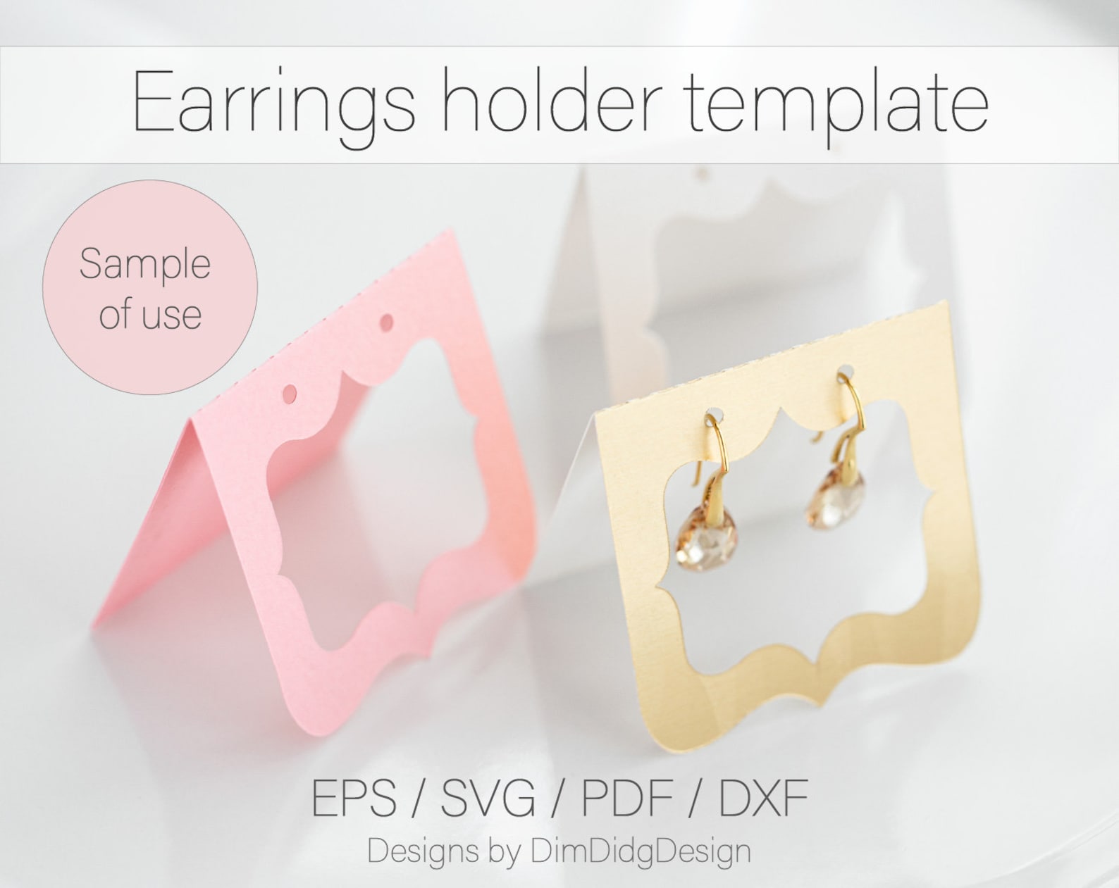 Earrings Holder Svg Earrings Holder Template Earrings Card Etsy Canada