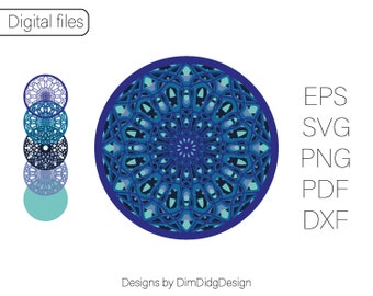 3D Mandala svg 3d svg Layered svg files for cricut Zentangle svg Mandala DXF file for laser cut Mandala pattern Paper art Mandala cut file