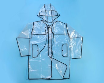 full length clear raincoat