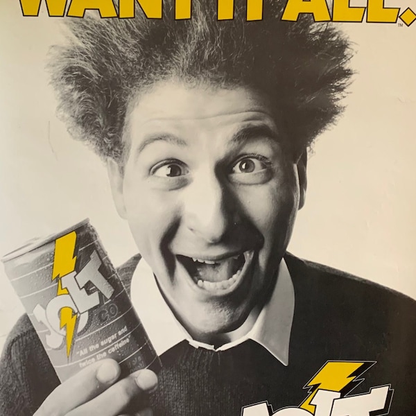 Vintage Jolt Cola "Dare to Want It All" Collectible Poster