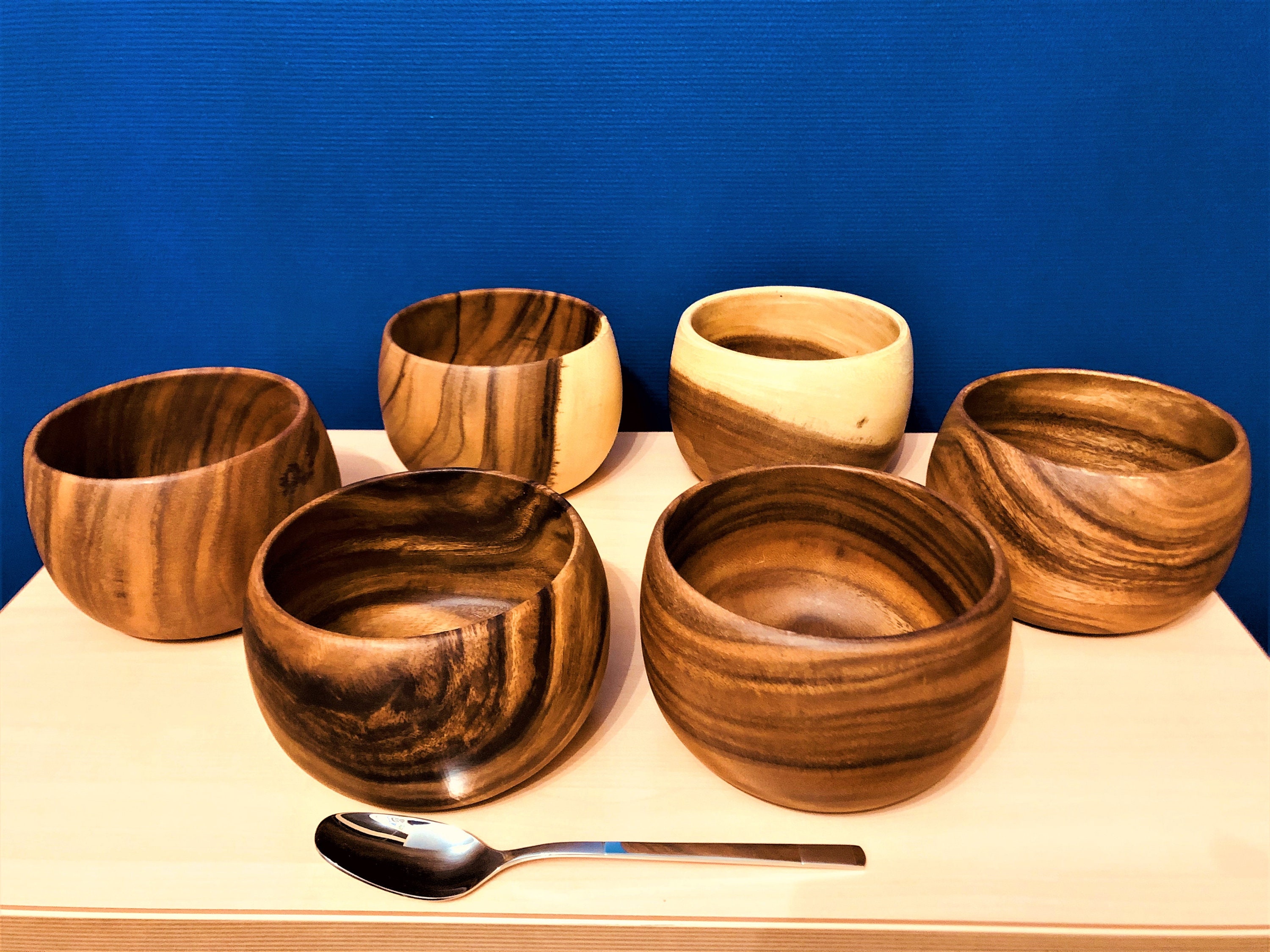 Lot de 6 Bols en Bois Massif Pour Poke