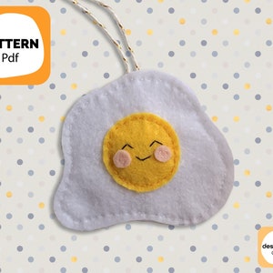 PDF Pattern, Kawaii Egg Pattern, Felt Ornament Pattern, Felt Kawaii Egg Pattern, Felt Pattern