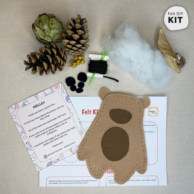 Felt Teddy Bear Sewing Kit For Kids image 6