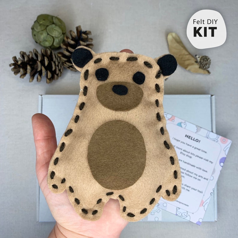 Felt Teddy Bear Sewing Kit For Kids image 1